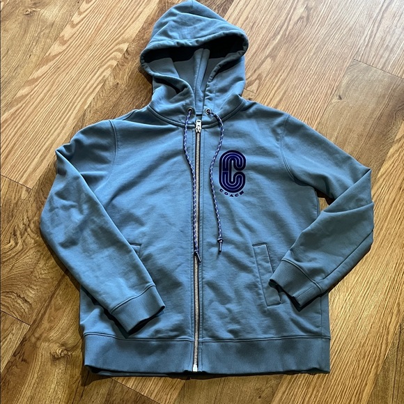 Coach Blue Zip-Up Hoodie - Picture 1 of 5